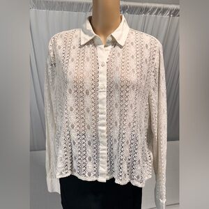 Old Navy Off White Lace Blouse